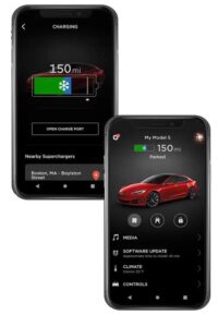 tesla elektromos autó töltő app